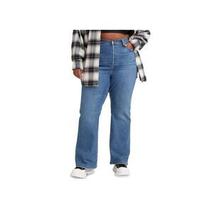 Trendy Plus Size Cotton Ribcage High-Rise Jeans